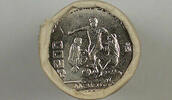 Banknoten 200 Pesos Mexico $ FIFA Soccer World Cup Commemorative 25 Coin Roll in OBW -