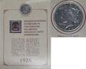 USA Peace Silver $1 - Circ in History of That Year Card/US Sesquicentennial -