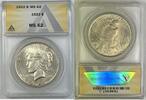 USA 1 Dollar Peace Silver $ Coin ANACS MS 62 -