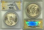 USA 1 Dollar Peace Silver $ Coin ANACS MS 60 Details -