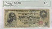 Banknoten $2 Silver 1886 Certificate Note FR 240 Legacy VF 25