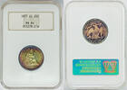 USA Seated Liberty Quarter 1877-CC  25c Coin Rainbow Tone NGC Fatty MS 64-Looks Nicer