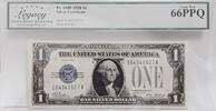 Banknoten $1 Silver Series 1928  Certificate Tate/Mellon Fr.#1600 Legacy Gem New 66 PPQ