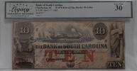 Banknoten 1861 $ 1861 $10 Note Bank of South Carolina at Charleston, SC Legacy VF-30 Legacy Very Fine 30