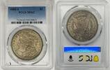 USA 1 Dollar 1881-S Morgan Silver $ Coin Toned PCGS MS 62 Looks Better (15) -