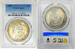 USA 1 Dollar Morgan Silver $ Coin Peripheral Tone PCGS MS 64 (15) -