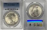 USA Dollar Peace Silver Coin PCGS MS 63 (10) E -