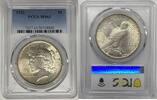 USA Dollar Peace Silver Coin Lightly Toned PCGS MS 63 (10) B -