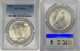 USA Dollar Peace Silver Coin PCGS MS 62 Looks Better (10) C -