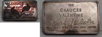 Exonumia Mount Everest Mint 1 Ounce .999 Silver Bar Valentines Day Toned in Case -