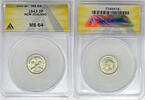 Weltmünzen 3 Pence New Zealand Coin ANACS MS 64 W4 -