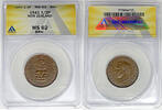 Weltmünzen Half Penny New Zealand 1/2 ANACS MS 62 BN W5 -