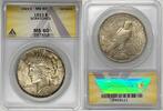 USA Dollar Peace Silver Toned ANACS MS 60 Details Scratched -