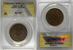 Weltmünzen 10 Centimes 1891-A Tunisia Coin AH 1308 ANACS AU 55 W7 -