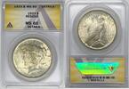 USA Dollar Peace Silver ANACS MS 60 Details Residue (A) -