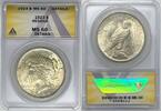 USA Dollar Peace Silver ANACS MS 60 Details Residue (B) -