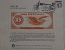 1882 $ 1882 Banknoten BEP Souvenir Card B 82 ANA 1985 back $500 GC w/Show CANCELLATION Show Cancelled:  with stamps and postal cancellation from ...