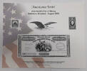  2008 Banknoten BEP Souvenir Card Baltimore ANA  Tobacco Stamps  w/Eagle  B-290  EXC Cond. Excellent condition--see photos