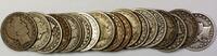USA Half Dollar Barber 50c Roll 20 Circulated 90% Old Silver Coins Lot -