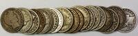 USA Half Dollar 1912-D Barber 50c Roll 20 Circulated 90% Old Silver Coins Lot -
