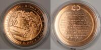 Exonumia Bronze Proof Medal Lafayette Begins Hero's Tour of America August 15 1824 -