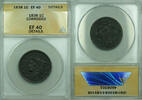 USA Large Cent Coronet Head 1c Coin ANACS EF-40 XF Details Corroded -