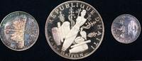 Weltmünzen 5 Gourdes Haiti 3 Coin Silver Proof Commemorative Set 25 10 and -