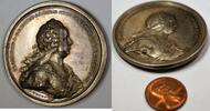 Exonumia Medal Maria Theresa Francis Silver High Relief Nicely Toned Sculted by Wurth -