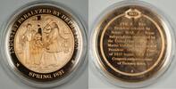 Exonumia Bronze Proof Medal Industry Paralyzed by Depression Spring -