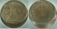 Weltmünzen 1 Reichspfennig 1924-F  *ERROR 20% OFF CENTER* Germany Coin A... 95.00 US$ Tax includedfree shipping