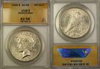 USA $1 Coin Silver Peace Dollar ANACS AU-58 Details Scratched -