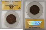 USA Large Cent Braided Hair Coin Upright 5 ANACS EF-40 Details Damaged -