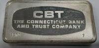 Exonumia Sterling 1000 Grain Silver Ingot, Connecticut Bank & Trust Co., Connecticut #7 -
