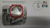 Exonumia Medal Springfield Illinois Great Historic Site Proof Silver First Day Cover -