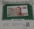 Banknoten 100 Francs Luxembourg Banknote Crisp Uncirculated in Stamped Info Card -