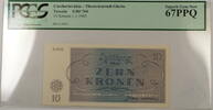 Banknoten 10 Kronen Czechoslovakia Theresienstadt S/B# 704 PCGS PPQ 67 Superb Gem New -