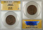 Large Cent 1848 1c Coin ANACS VF 30 Details Rim Bumps (C)