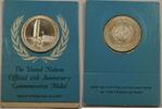 Exonumia Medal Franklin Mint Silver Official Nations Commemorative 25h Anniv. of UN -