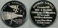 Exonumia Medal Gemini 7 Commemorative Silver Honoring History of American Men in Space -
