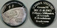 Exonumia Medal Gemini 6 Commemorative Silver Honoring History of American Men in Space -
