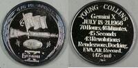 Exonumia Medal Gemini 10 Commemorative Silver Honoring History of American Men in Space -