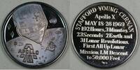 Exonumia Medal Apollo 10 Commemorative Silver Honoring History of American Men in Space -