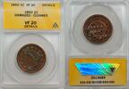 Large Cent 1848 1c Coin ANACS VF 30 Details Rim Bumps (C)