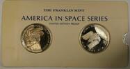 Exonumia Sterling America in Space Series: Apollo XVI (16) & ERTS I Silver Proof Medals -