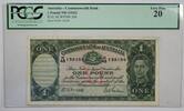 Banknoten 1 Pound Australia ND Commonwealth Banknote PCGS Very Fine 20 -
