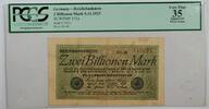 Banknoten Mark Germany 2 Zwei Billionen Reichs Banknote PCGS VF-35 Very Fine -