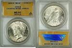 USA Peace Dollar Silver $1 ANACS MS-60 Details Counting Wheel Damage (Choice) -