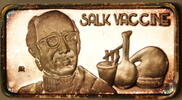 Exonumia Salk Vaccine, America's Greatest Events, The Hamilton Mint, .999 Silver Ingot -