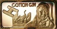 Exonumia Cotton Gin, America's Greatest Events, The Hamilton Mint, .999 Silver Ingot -
