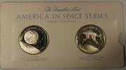 Exonumia Sterling America in Space Series: TELSTAR & GEMINI 4 Silver Proof Medals -
